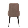 Set di 4 Sedie Chantal Tortora Tessuto e Gambe Nero Opaco