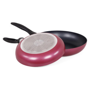 Zoom Set di 6 confezioni 2 padelle 24-28 Medua Burgundy Alluminio Stampato Fondo Induzione