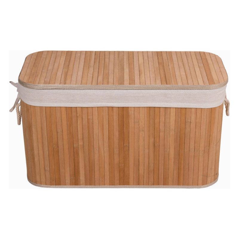 Set 2 cassapanche pieghevoli bamboo naturale 56x32x33cm pratiche