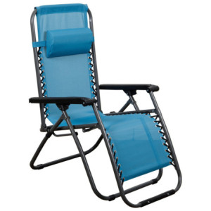 Set 2 sdraio pieghevoli Light Blue alluminio leggere e pratiche