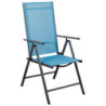 Set 2 sedie pieghevoli New Light Blu 7 posizioni metallo textilene