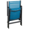 Set 2 sedie pieghevoli New Light Blu 7 posizioni metallo textilene