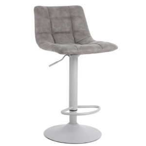 Set 2 sgabelli Clayton PU grigio base grigia regolabili moderni