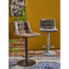 Set 2 sgabelli Clayton PU grigio base grigia regolabili moderni