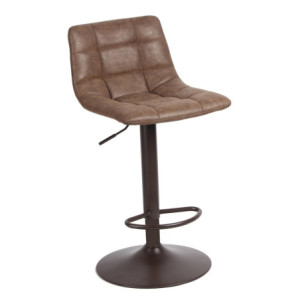 Set 2 sgabelli Clayton PU marrone base marrone regolabili moderni