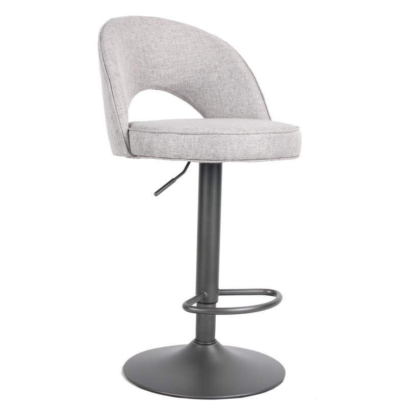 Set 2 sgabelli Blake tessuto grigio medio base grigia regolabili