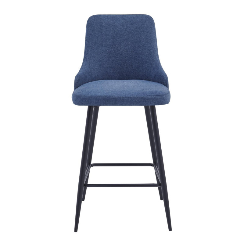 Set di 4 sgabelli Chantal tessuto blu avio imbottiti 47x52,5x100cm