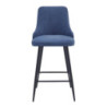 Set di 4 sgabelli Chantal tessuto blu avio imbottiti 47x52,5x100cm