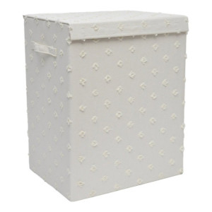 Set 6 porta biancheria pieghevole Pompon bianco 40x30x50cm pratico