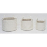 Set 18 cesti portatutto tondi Pompon bianco con manici decorativi