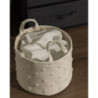 Set 18 cesti portatutto tondi Pompon bianco con manici decorativi