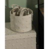Set 18 cesti portatutto tondi Pompon bianco con manici decorativi