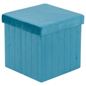 Set di 6 pouf Aron velluto blu 35x35x34,5cm eleganti e pratici
