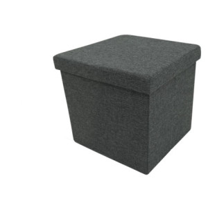 Set di 6 pouf pieghevoli tessuto grigio 35x35x34,5cm salvaspazio