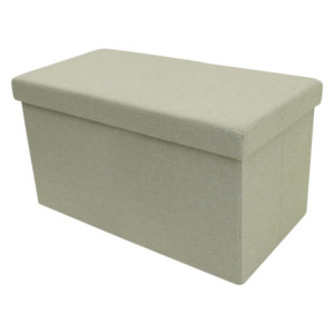 Set di 4 cassapanche pieghevoli tessuto beige 77x40x40cm moderne