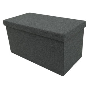 Set di 4 cassapanche pieghevoli tessuto grigio 77x40x40cm moderne