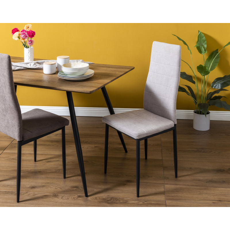 Set di 6 sedie Dahlia tessuto beige 42x51x98,5cm moderne casa