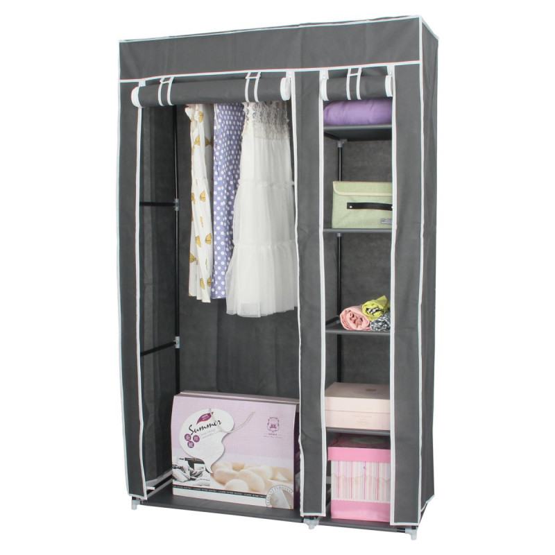 Set di 5 armadi in TNT grigio 110x45x175cm salvaspazio leggeri