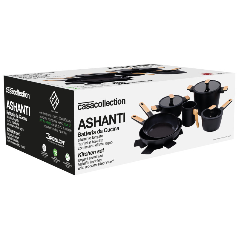 Set di 2 batterie 11 pezzi Ashanti alluminio forgiato cucina