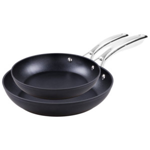Set di 4 confezioni 2 padelle 24-28cm Black Steel acciaio