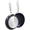 Set di 4 confezioni 2 padelle 24-28cm Black Steel acciaio