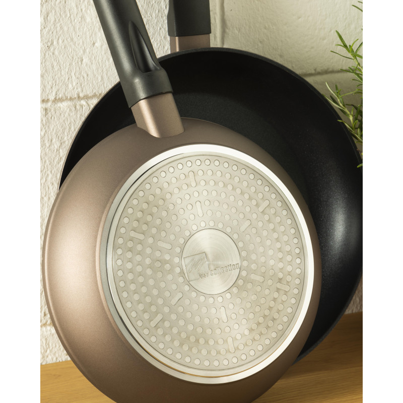 Set di 4 confezioni 2 padelle 24-28cm Brown Brush effetto legno