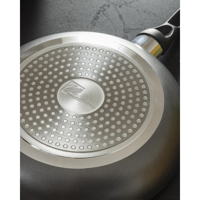 Set di 6 padelle alluminio cm24 grigio fondo induzione cucina