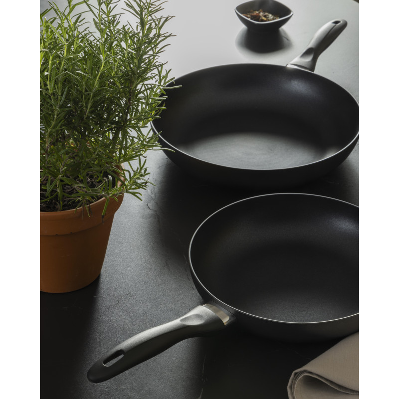Set di 6 padelle alluminio cm32 grigio fondo induzione cucina