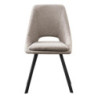 Set di 2 sedie Miranda tessuto beige gambe nere 56x48x85,5cm