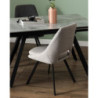 Set di 2 sedie Miranda tessuto beige gambe nere 56x48x85,5cm