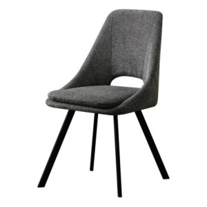 Set di 2 sedie Miranda tessuto verde gambe nere 56x48x85,5cm