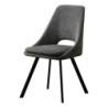 Set di 2 sedie Miranda tessuto verde gambe nere 56x48x85,5cm