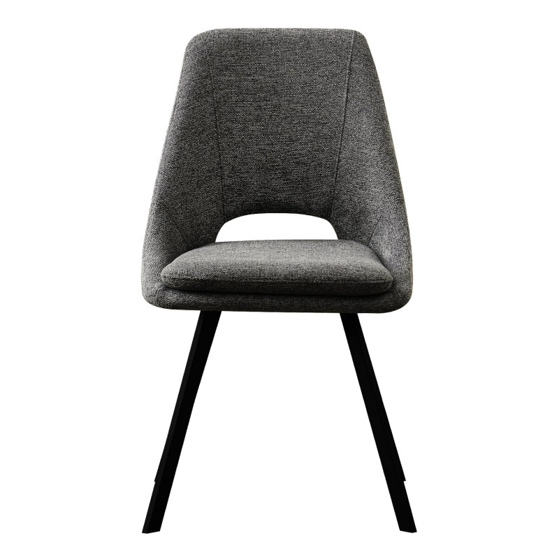 Set di 2 sedie Miranda tessuto verde gambe nere 56x48x85,5cm