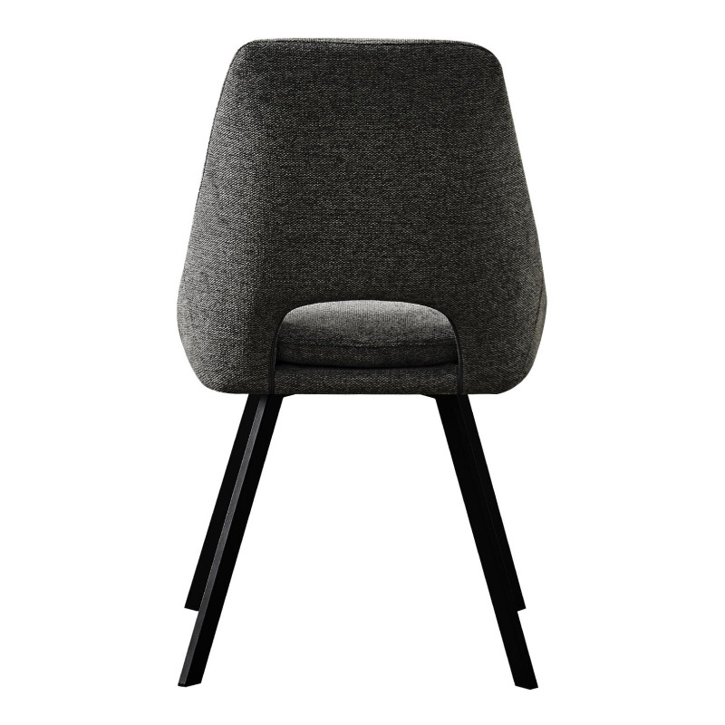 Set di 2 sedie Miranda tessuto verde gambe nere 56x48x85,5cm