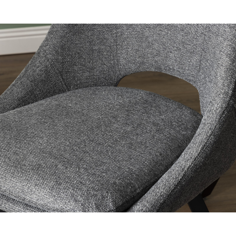Set di 2 sedie Miranda tessuto verde gambe nere 56x48x85,5cm