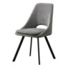 Set di 2 sedie Miranda tessuto grigio gambe nere 56x48x85,5cm