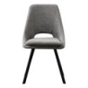 Set di 2 sedie Miranda tessuto grigio gambe nere 56x48x85,5cm