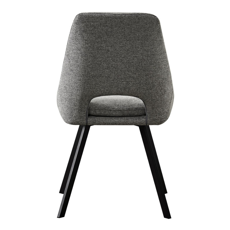Set di 2 sedie Miranda tessuto grigio gambe nere 56x48x85,5cm