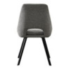 Set di 2 sedie Miranda tessuto grigio gambe nere 56x48x85,5cm