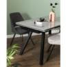 Set di 2 sedie Miranda tessuto grigio gambe nere 56x48x85,5cm