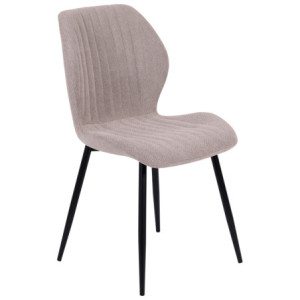 Zoom Set di 4 Sedie Jole In Tessuto Beige Gambe In Metallo Nere Dimensione 47x58x85cm