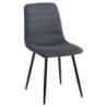 Set di 4 sedie Livia tessuto grigio scuro gambe nere moderne