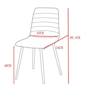 Zoom Set di 4 Sedie Livia In Tessuto Grigio Scuro Gambe Nere Dimensione : 45x52 5x88 Cm