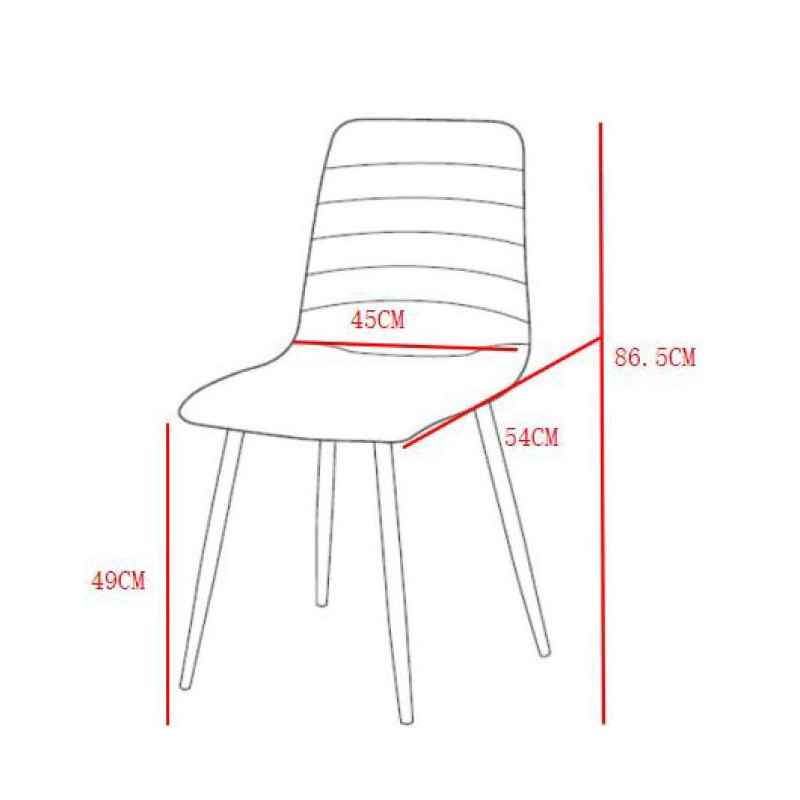 Set di 4 sedie Livia tessuto grigio scuro gambe nere moderne