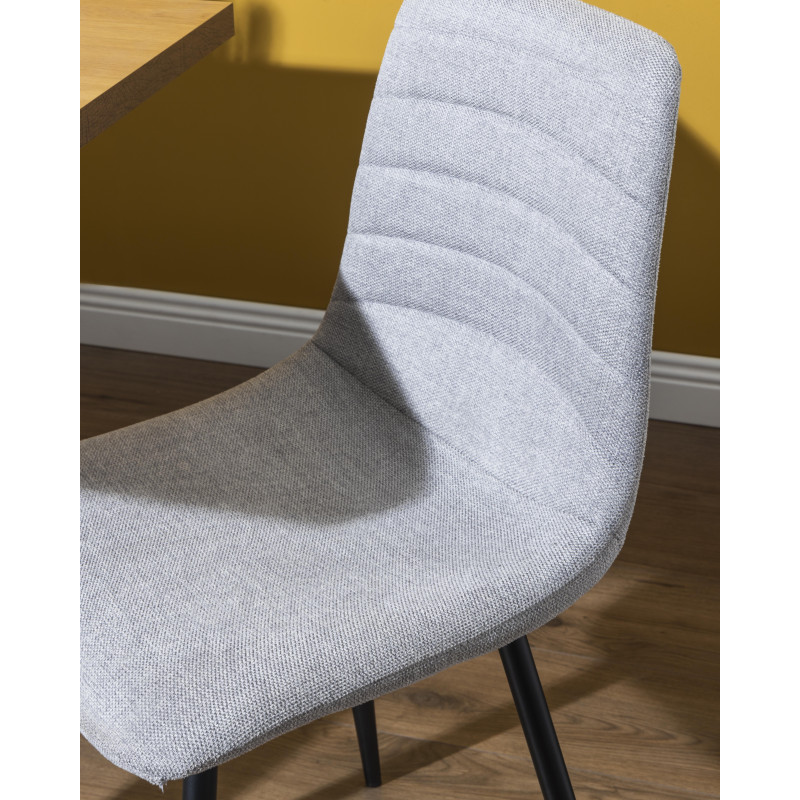 Set di 4 sedie Livia tessuto grigio scuro gambe nere moderne