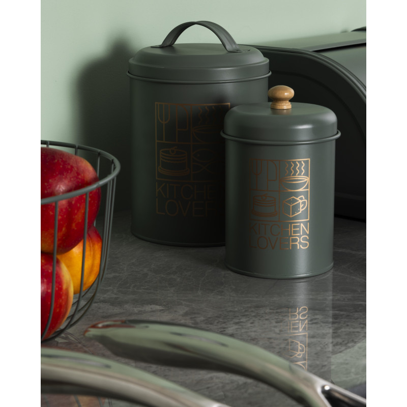 Set di 6 barattoli Green Metal latta decorata oro 1000ml cucina