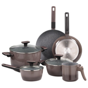 Set di 2 batterie 11pz Gradient alluminio induzione cucina moderna