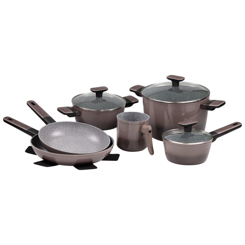 Set di 2 batterie 11pz Gradient alluminio induzione cucina moderna