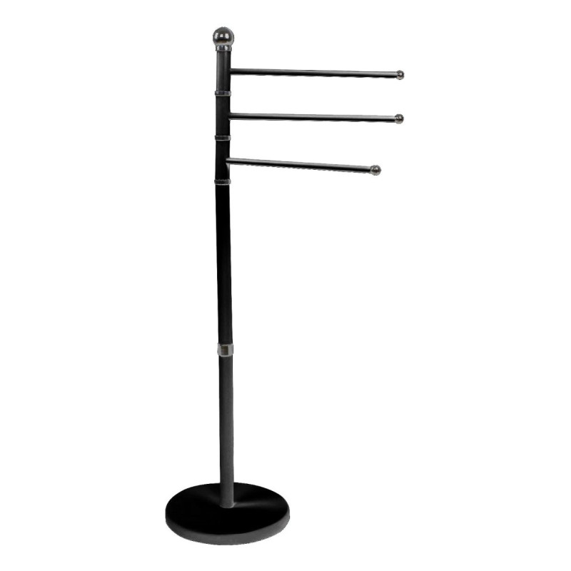 Set di 4 piantana portasalviette Ninfea nero tre bracci bagno moderno