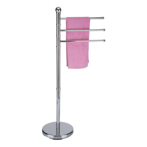 Set di 4 piantana portasalviette Ninfea acciaio tre bracci bagno